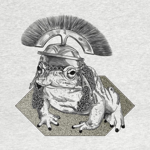 Armored Toad Black and White by Greydn